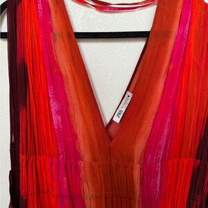 Zara Multicolor V-Neck Dress